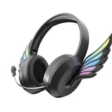 Kids Angel Wings Headphones with Mic Black by Laser