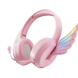 Kids Angel Wings Headphones with Mic Pink - By Laser