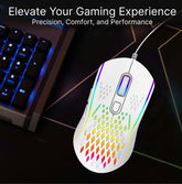 RGB Lightweight Gaming Mouse White - By Laser