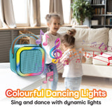 Blue Mini Karaoke Speaker with 2 Wireless Mics - Laser