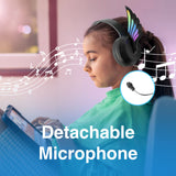 Kids Angel Wings Headphones with Mic Black by Laser