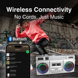 80s Party Bluetooth BoomBox Sliver - By Laser