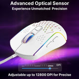 RGB Lightweight Gaming Mouse White - By Laser