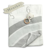 Baby Welcome to the World Milestone Swaddle & Toy Bundle - Grey by Demdaco