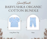 Organic Cotton Blue Bundle Top & Pants Set by Babyushka
