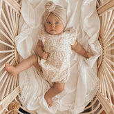 Heirloom Swaddle - Milk with Pearl Lace by Kute Cuddles