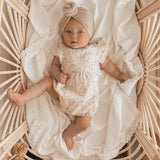Heirloom Swaddle - Milk with Pearl Lace by Kute Cuddles