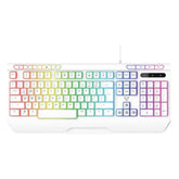 White RGB Wired Gaming Keyboard Full Size with Muti Media Keys - By Laser
