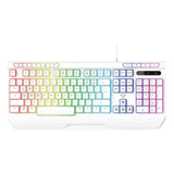 White RGB Wired Gaming Keyboard Full Size with Muti Media Keys - By Laser