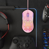 Laser Wired Gaming RGB Mouse Pink 12800 DPI - By Laser