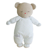 Asleep Awake Ted Spotty Soft Teddy Bear Blue - Alimrose
