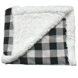 Sherpa Baby Blanket in Black Check - By Alimrose