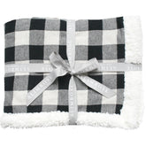 Sherpa Baby Blanket in Black Check - By Alimrose
