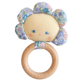 Flower Baby Teether Rattle Liberty Blue - By Alimrose