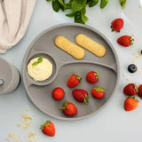 Blue Divided Suction Plate - By Bright Berry