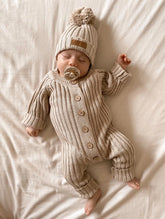Oak Knitted Ribbed Romper - By Little B's Nursery