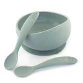 Sage Silicone Suction Bowl Set with Two Spoons - By Bright Berry