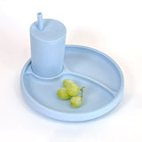 Blue Divided Suction Plate - By Bright Berry