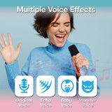 Blue Mini Karaoke Speaker with 2 Wireless Mics - Laser