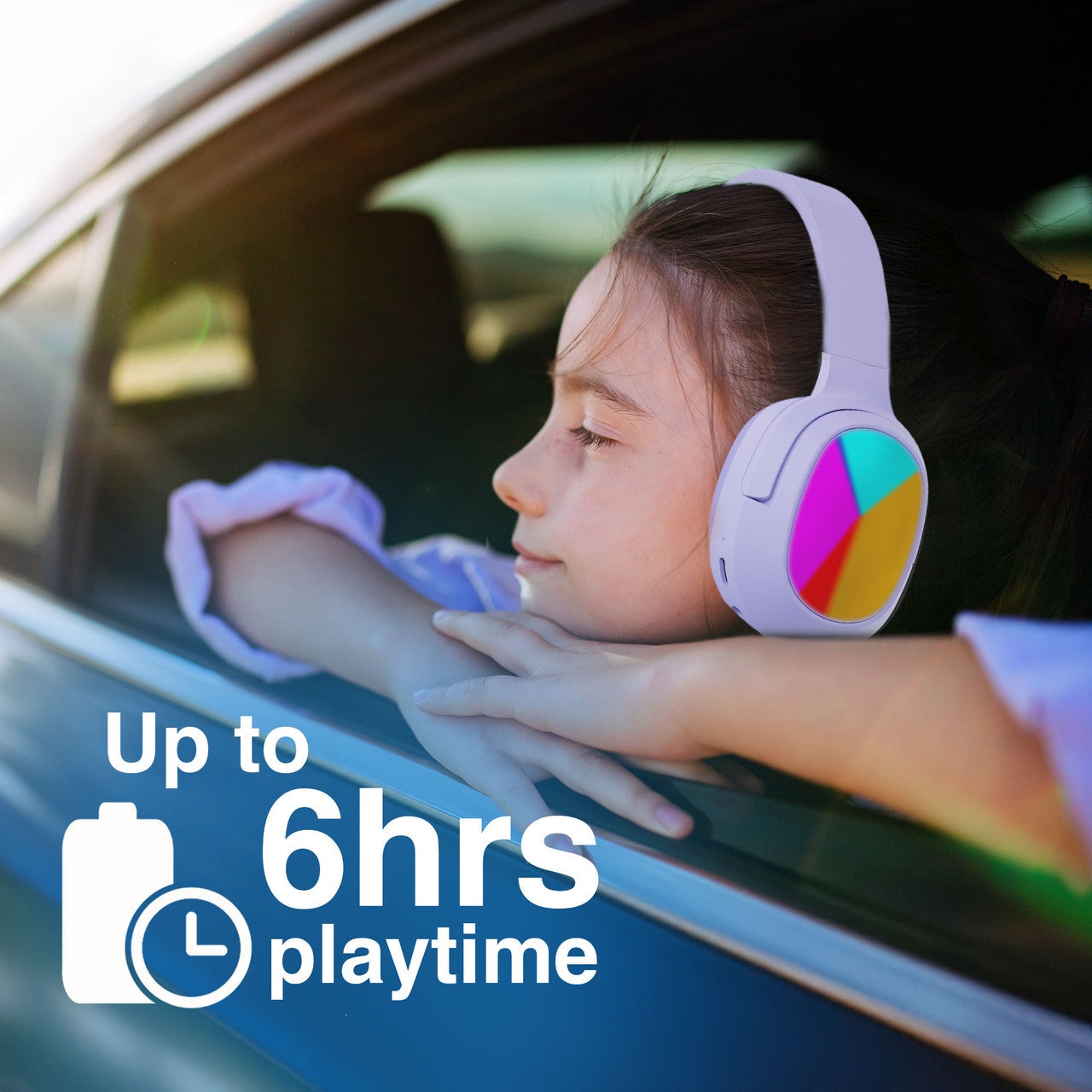Kids RGB Bluetooth Headphones Purple - By Laser