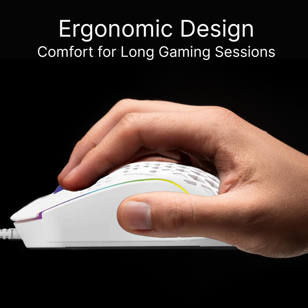 RGB Lightweight Gaming Mouse White - By Laser
