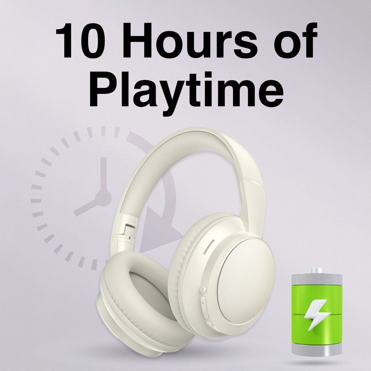 Bluetooth EQ Headphones Beige - By Laser