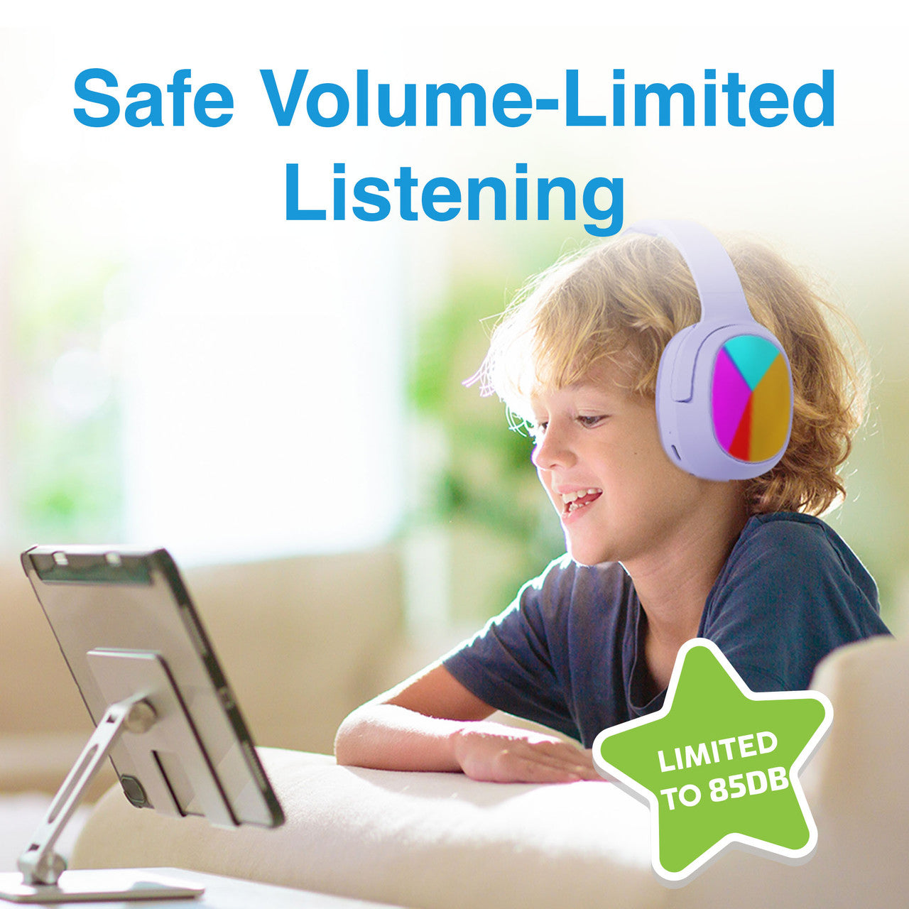 Kids RGB Bluetooth Headphones Purple - By Laser