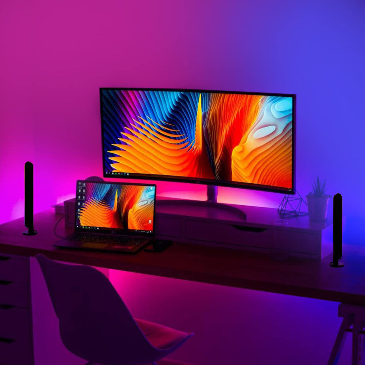 Gaming RGB LED Desk Light 2 Pack- By Laser