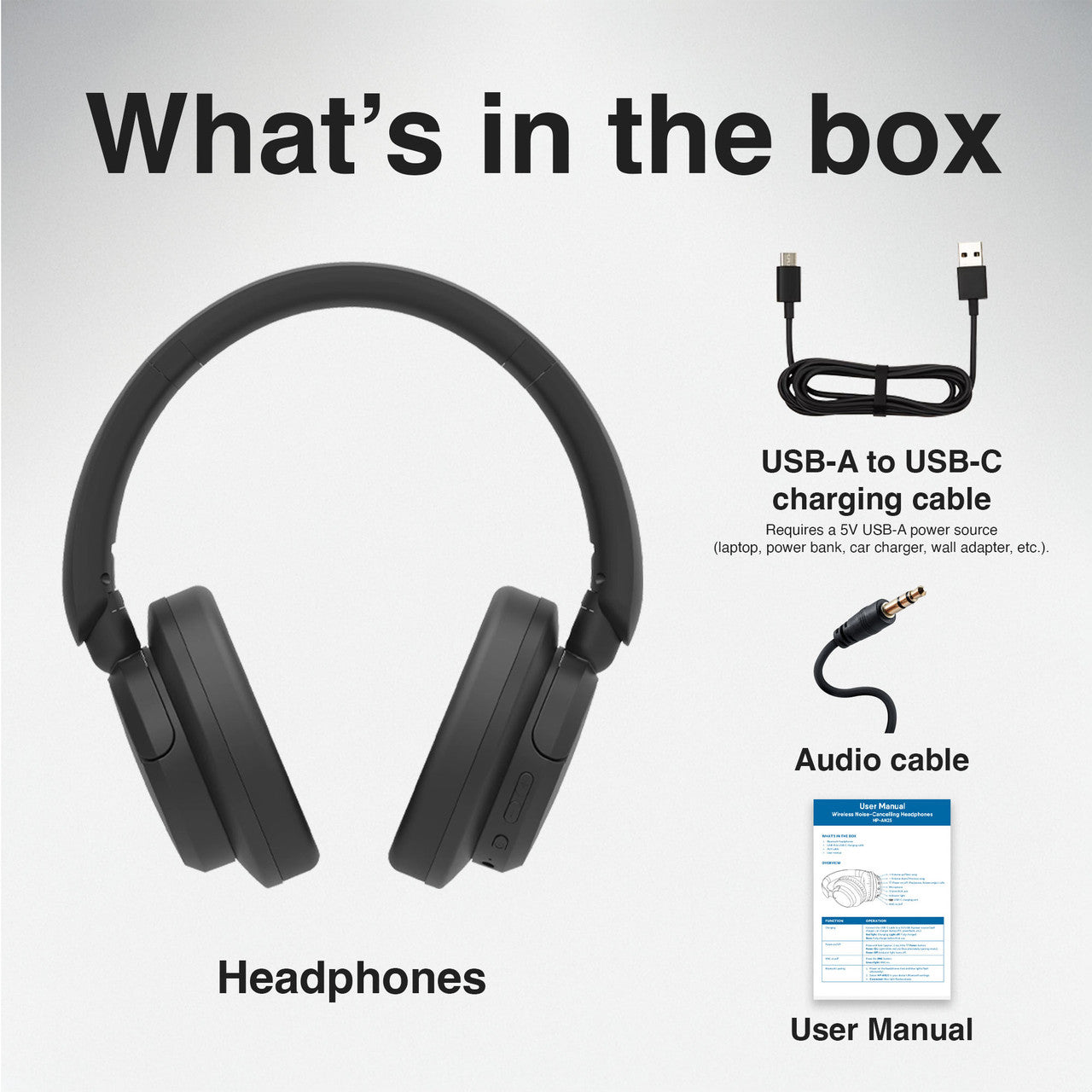 ANC Bluetooth Headphones Black - By Laser