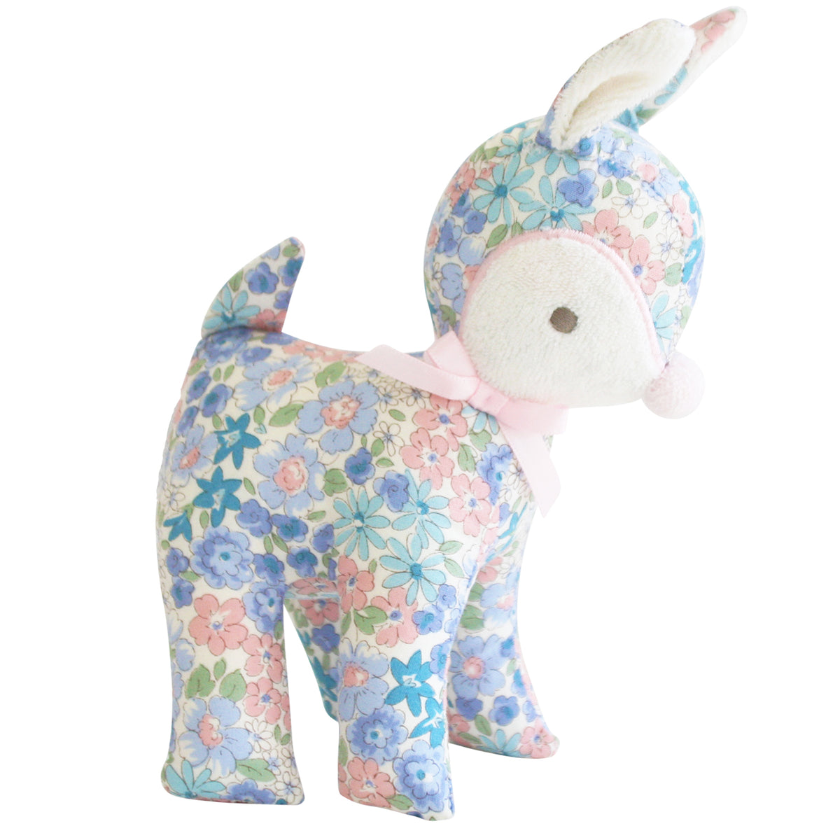 Baby Deer Rattle Liberty Blue 16cm - By Alimrose