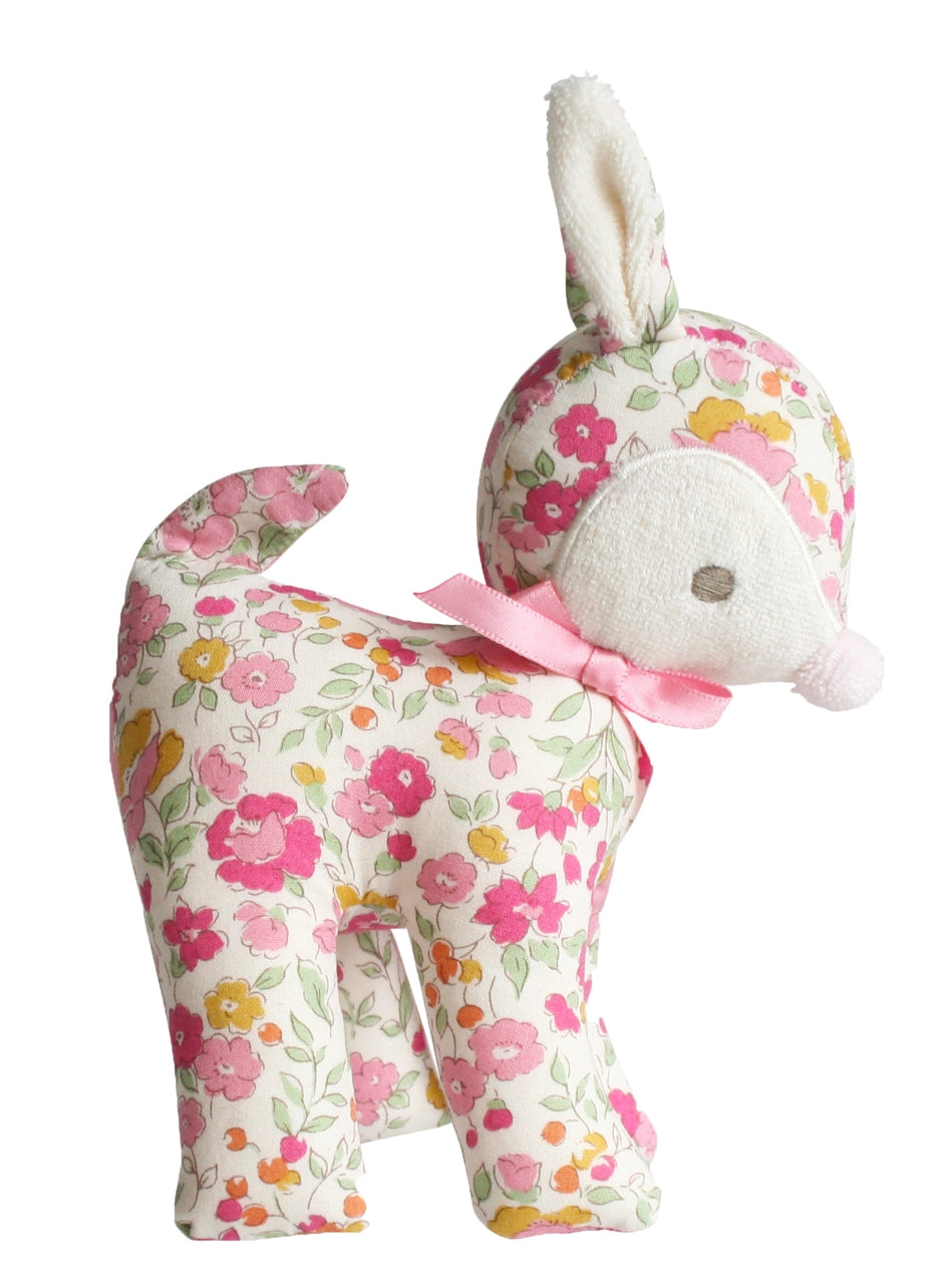 Baby Deer Rattle 16cm Rose Garden by Alimrose