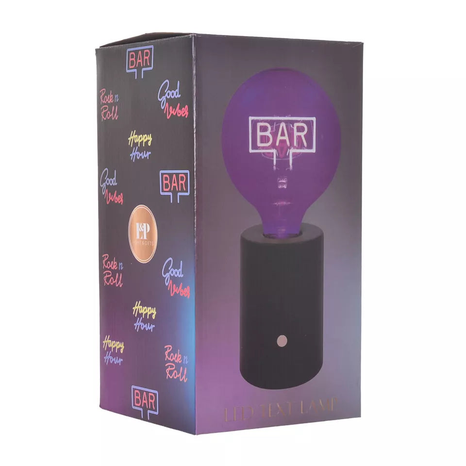 LED Text Oversize Lightbulb Style Lamp Good Vibes