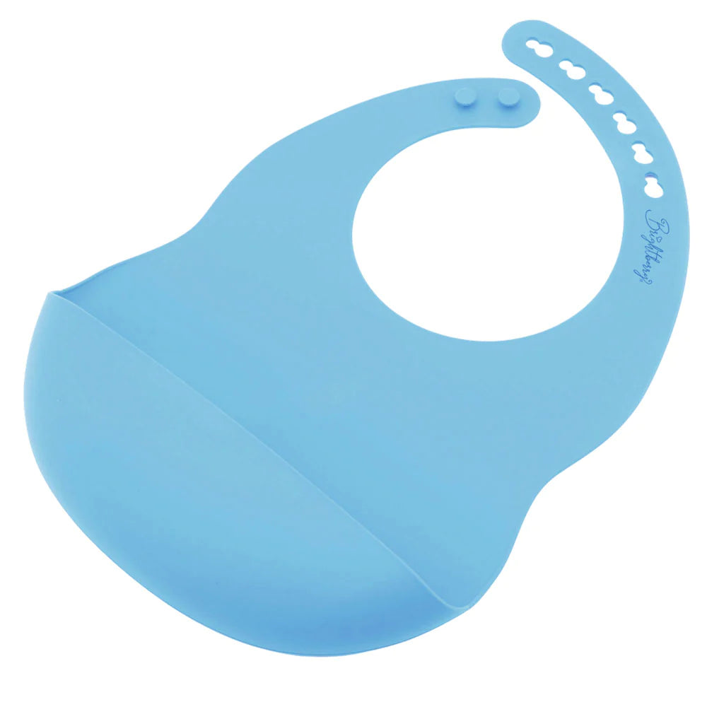Blue Soft Silicone Bib for Baby & Toddler - By Bright Berry