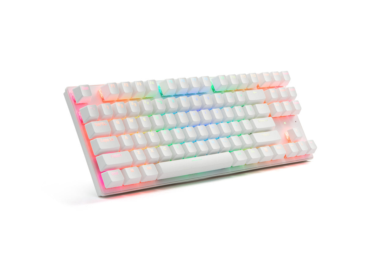G-TEK Cyborg 87-Key Wired Bluetooth Keyboard White- By Laser