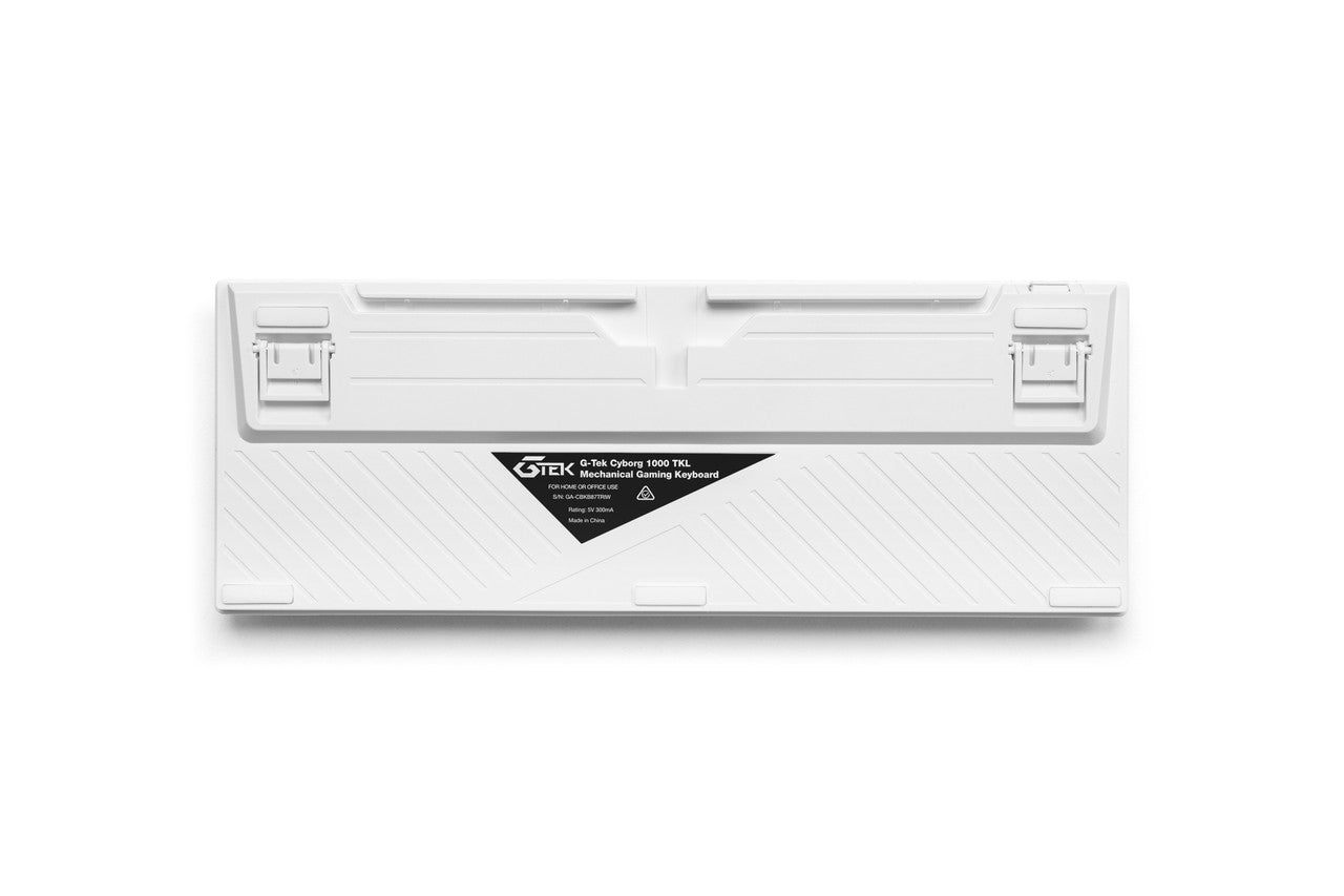 G-TEK Cyborg 87-Key Wired Bluetooth Keyboard White- By Laser