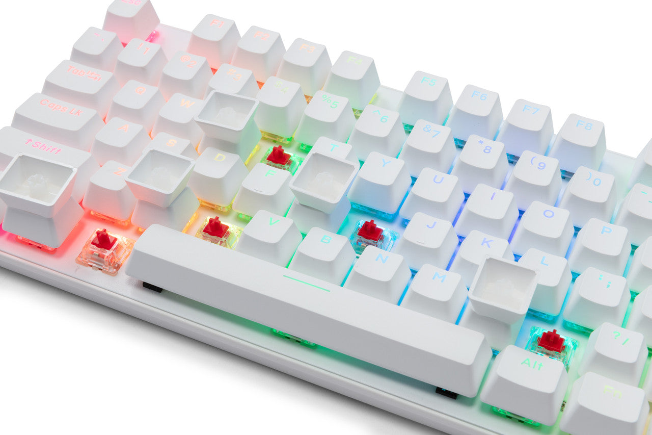 G-TEK Cyborg 87-Key Wired Bluetooth Keyboard White- By Laser