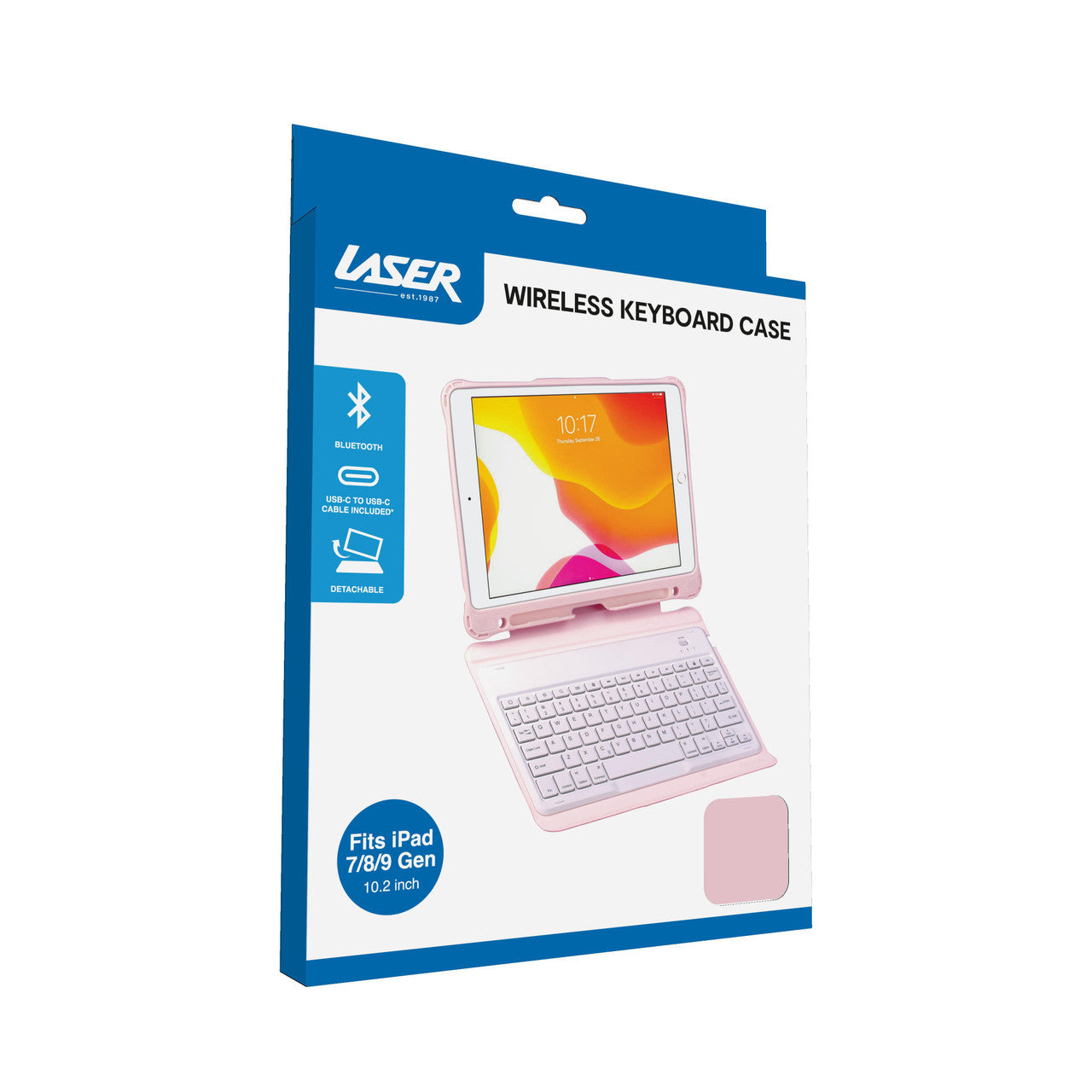 iPad 10.2-inch Wireless Keyboard Case Pink - By Laser