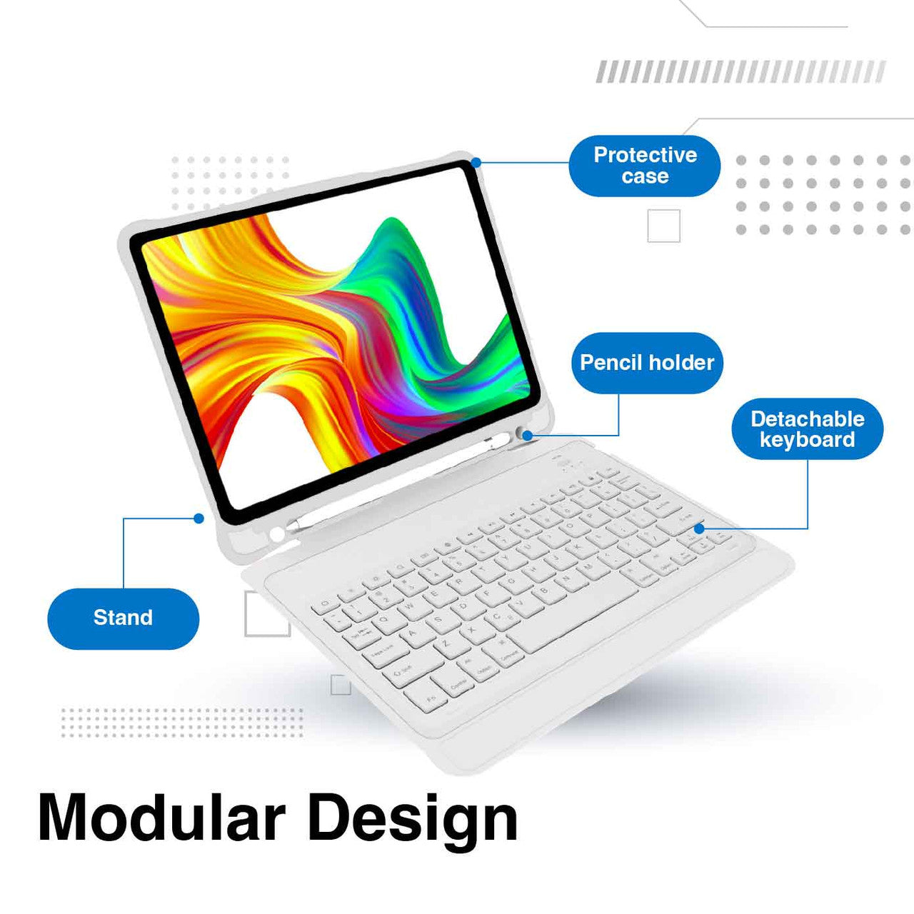 iPad 10.9-inch Wireless Keyboard Case White - By Laser