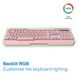 Pink RGB Wired Gaming Keyboard with Anti-Ghosting - By Laser