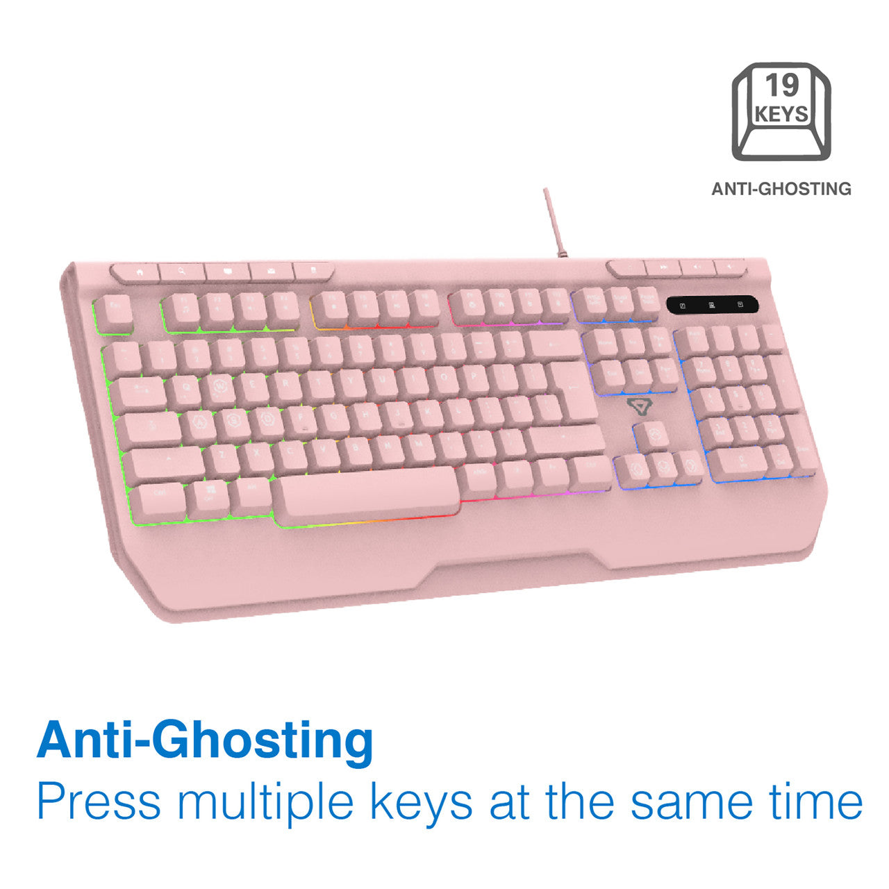 Pink RGB Wired Gaming Keyboard with Anti-Ghosting - By Laser