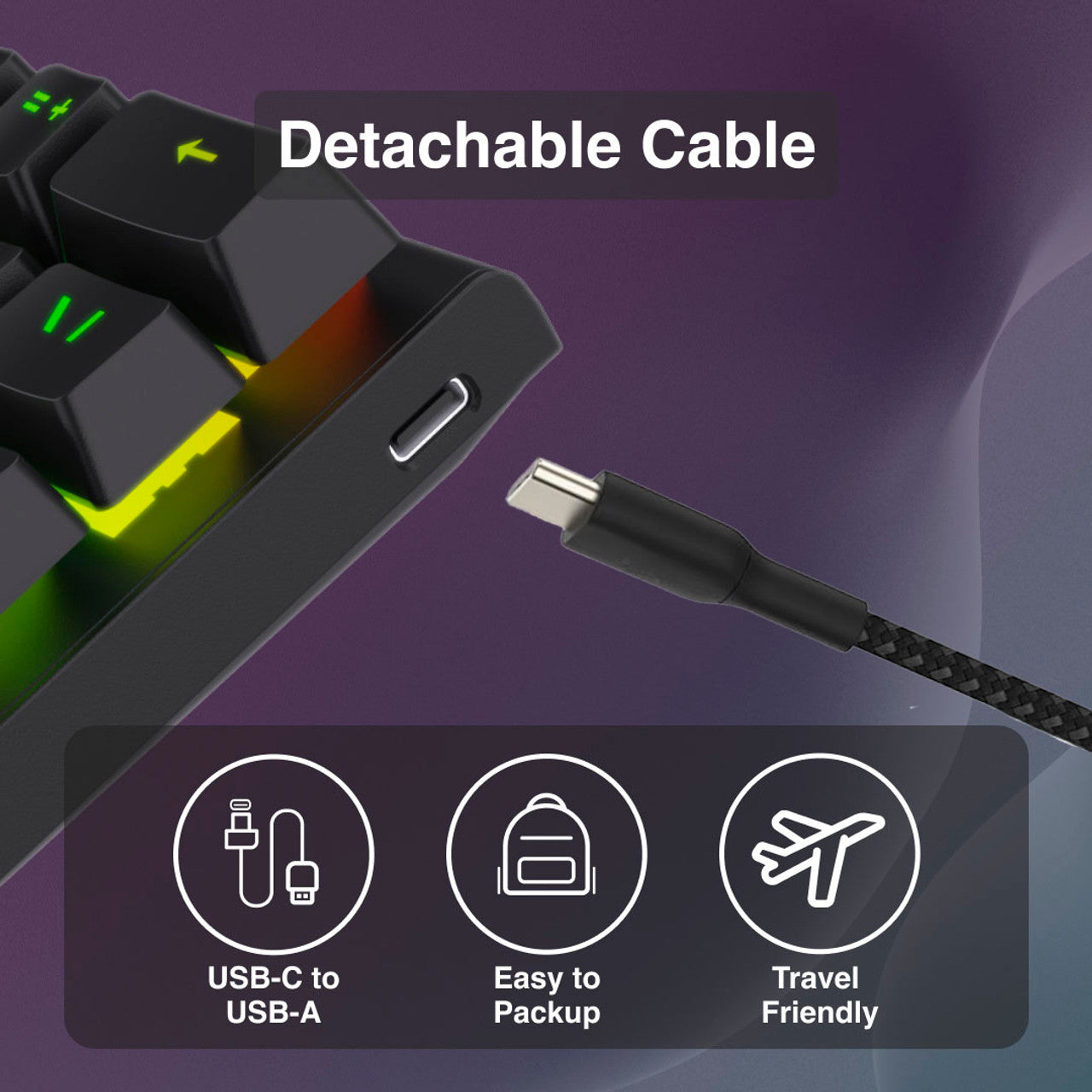 Gaming Mini Mechanical Keyboard Black - By Laser