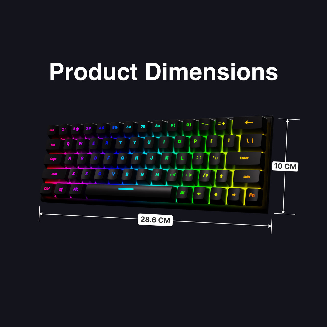 Gaming Mini Mechanical Keyboard Black - By Laser