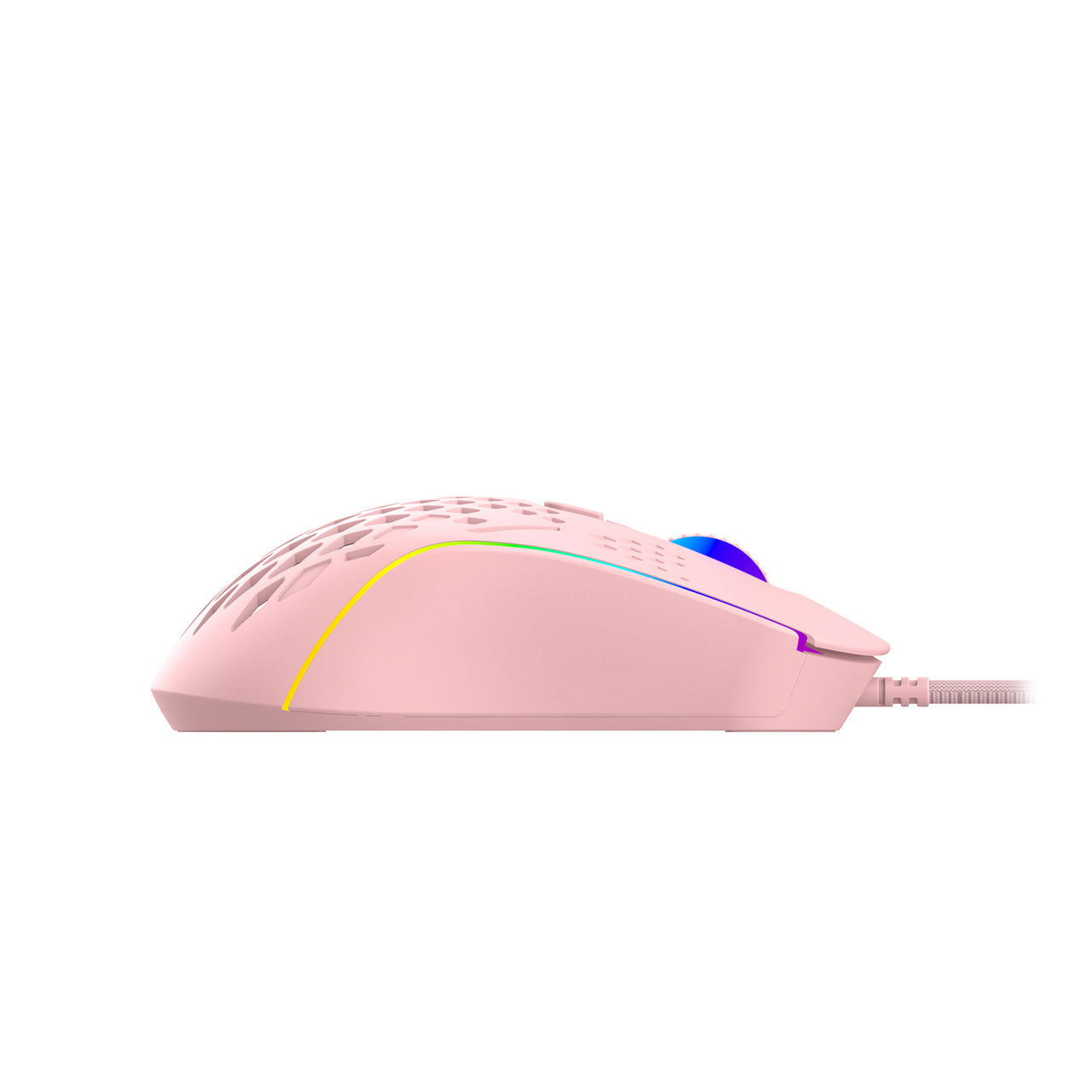 Laser Wired Gaming RGB Mouse Pink 12800 DPI - By Laser