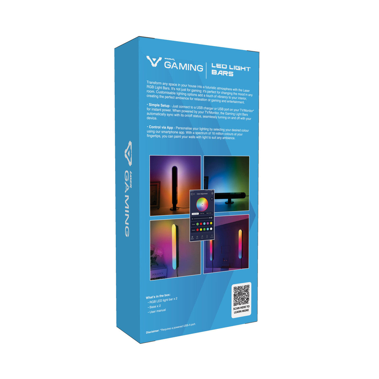 Gaming RGB LED Desk Light 2 Pack- By Laser