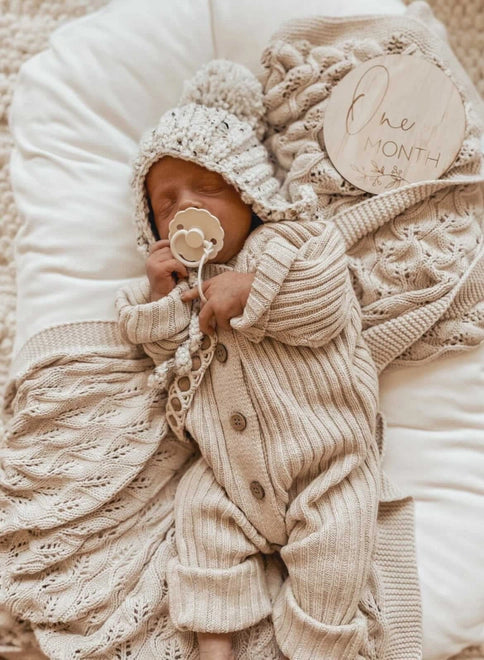 Knitted Ribbed Romper - By Little B's Nursery