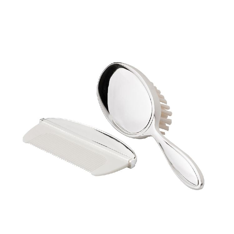 Elegant Silver Plated Brush & Comb Set by Simply Elegant
