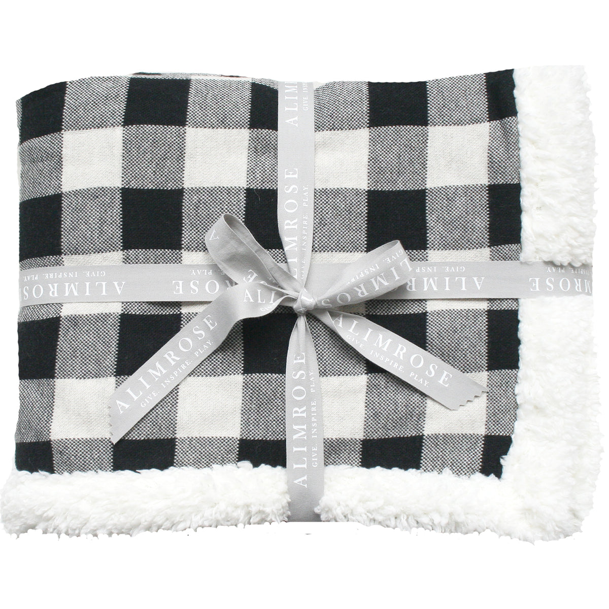 Sherpa Baby Blanket in Black Check - By Alimrose