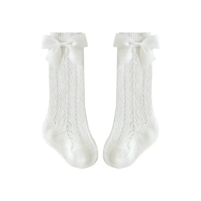 Bow Socks in White - By Lilvida