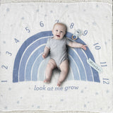 Baby Welcome to the World Milestone Swaddle & Toy Bundle - Blue by Demdaco