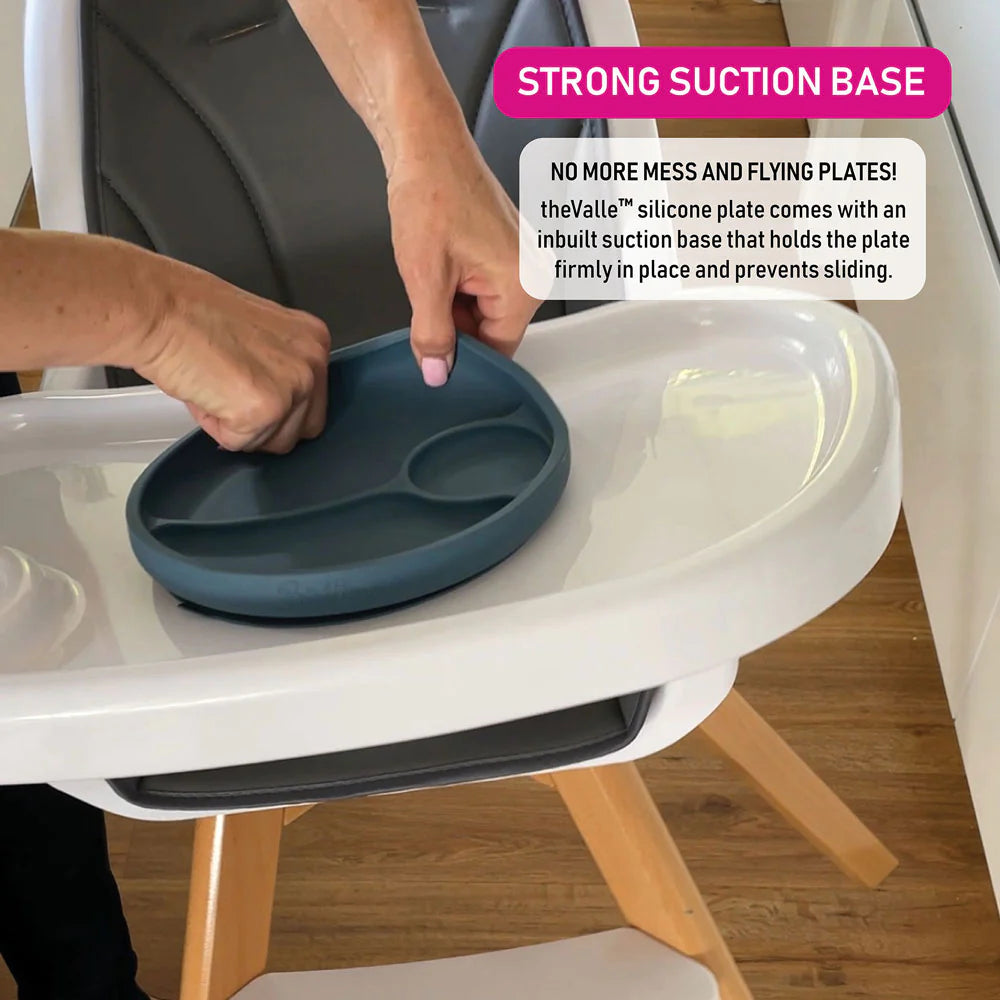 Sage Divided Suction Plate - By Bright Berry